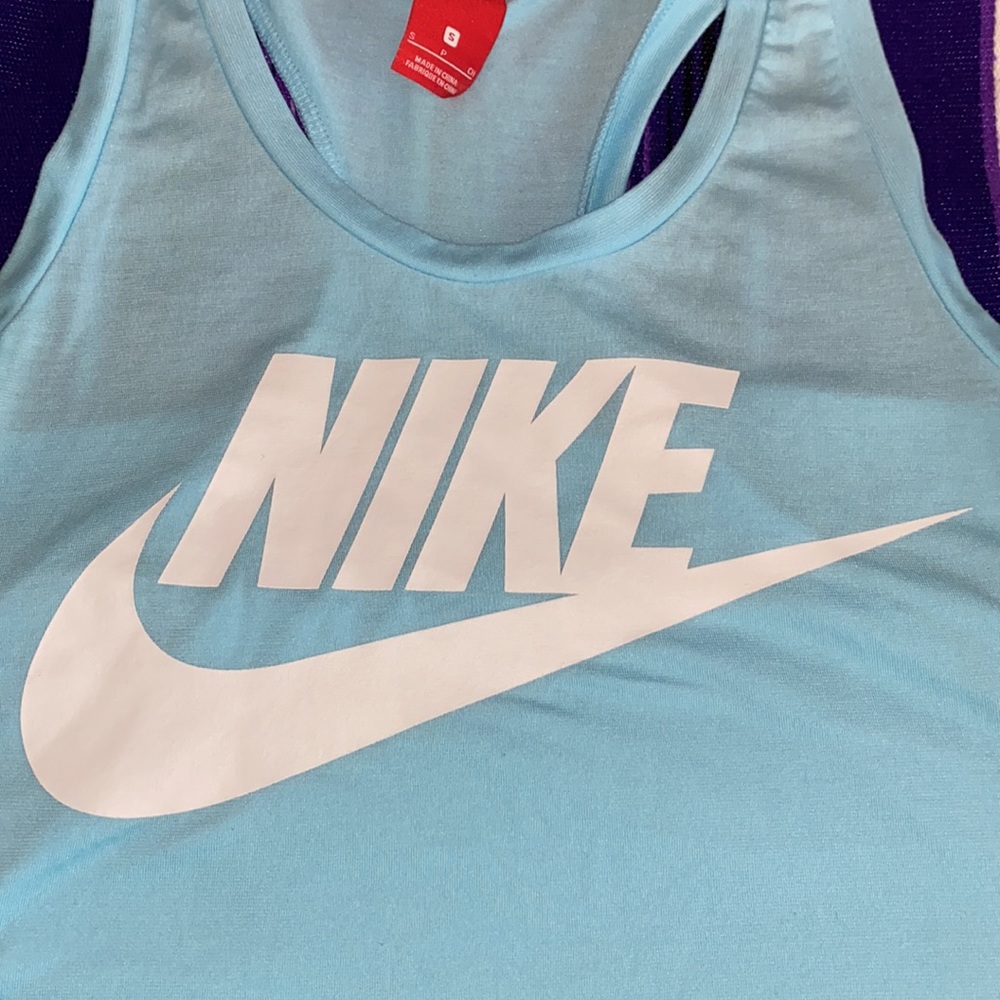 Light Blue Nike Razorback Tank Top - Picture 2 of 4